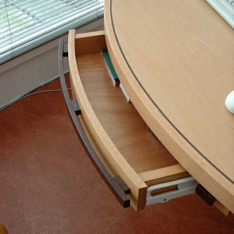 Desk in beech, designed and hand-crafted by Tobias Nagel