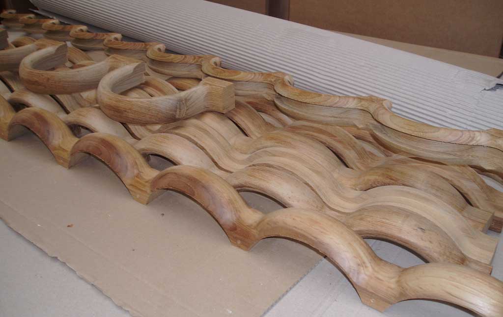 CNC-produced corner pieces for a yacht interior (photo: Henk Antonides)