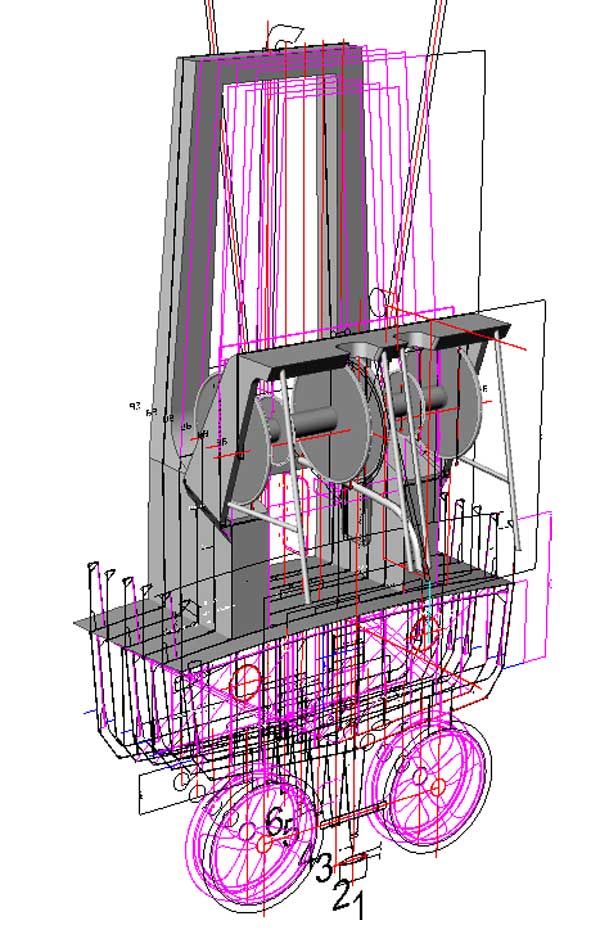 Portal mast of the trawler Grietje, converted from 2D to 3D