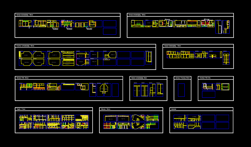 Nesting layout of interior parts for CNC production