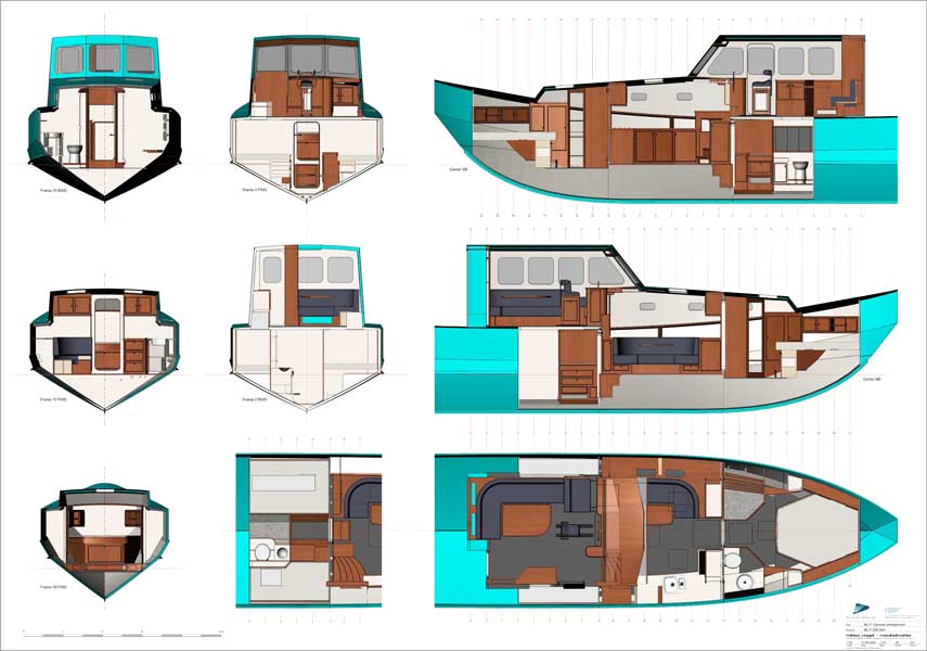 Part of a general arrangement drawing generated from the 3D model