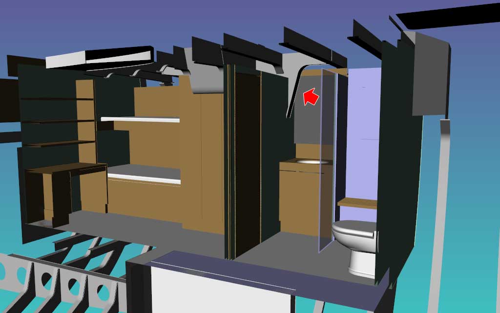 A typical clash found in the 3D model before production